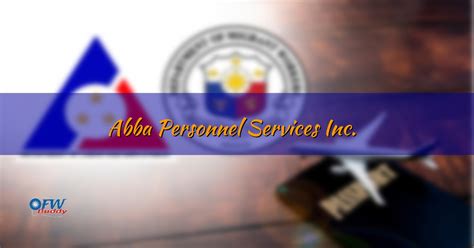 agency for abroad in cebu|ABBA Personnel Services Inc. .